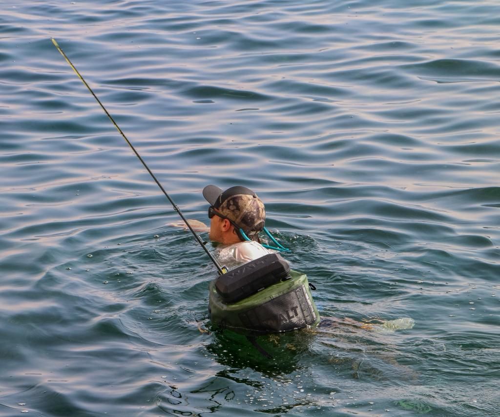 Otter waterproof backpack swimming shot